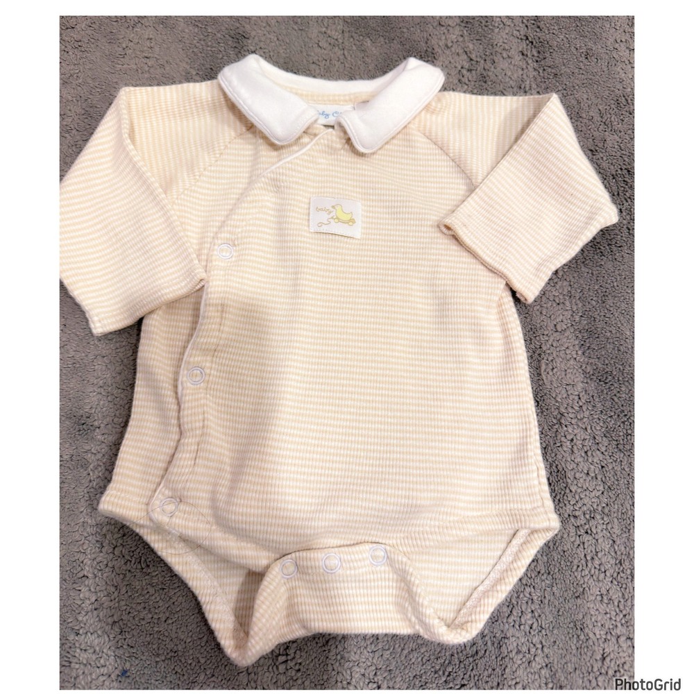 Lullaby Club Striped Ribbed Duck Collar Bodysuit Size 3/6 months Cotton Layette